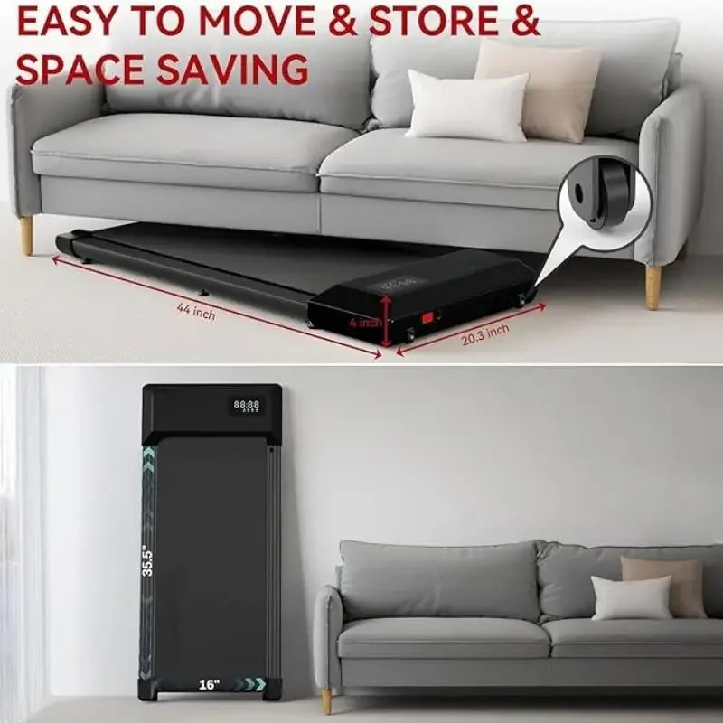300 Ibs Weight Capacity 2.5 HP 2 in 1 Portable Treadmill for Home-Remote Control,LED Display,Walking Pad for Fitness Enthusiasts