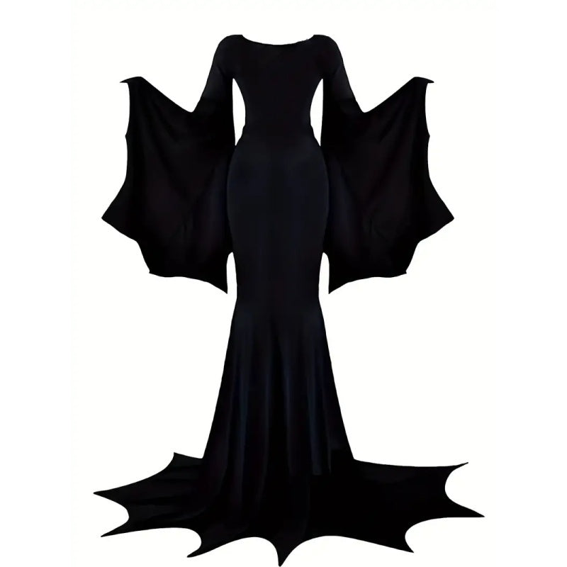 Black Costume Womens Gothic Witch Bat
