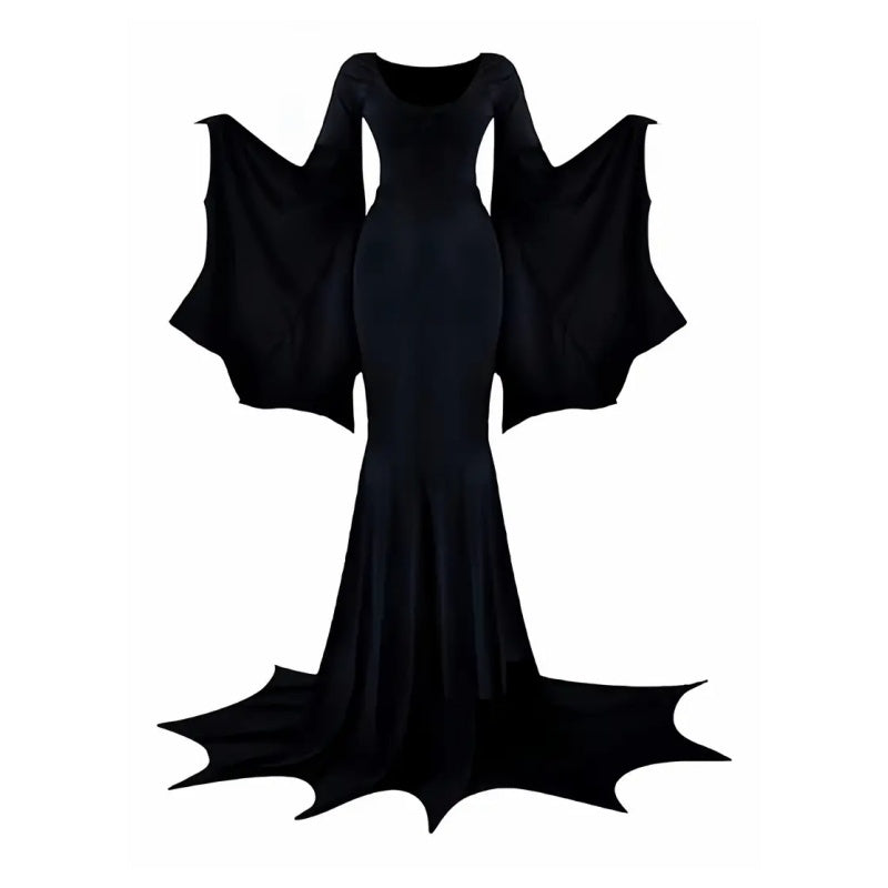 Black Costume Womens Gothic Witch Bat
