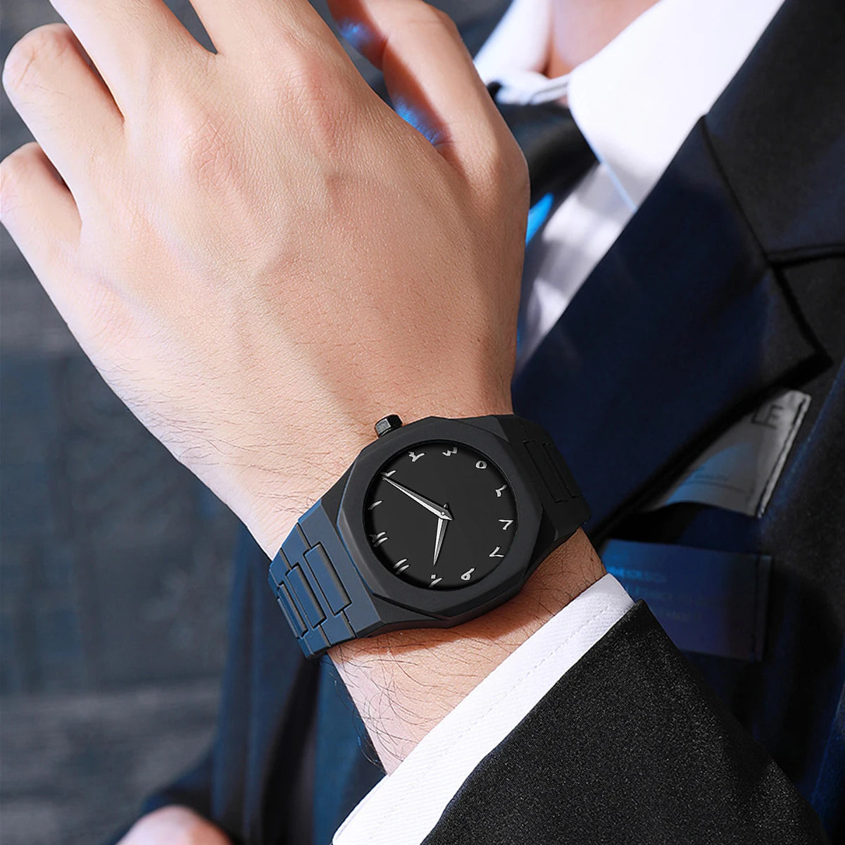 VA VA VOOM Brand Men Creative Watch Fashion Silicone Black Business Style Arabic Digital Creative Military Quartz Sports Watches
