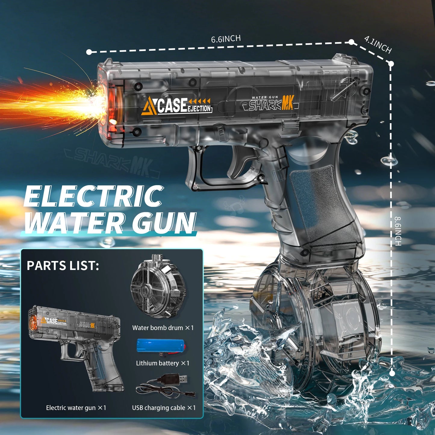 Electric Water Gun Toy Portable Automatic  Electric Burst Water Gun Kids Outdoor Water Toys