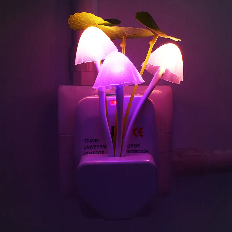 European Plug Sensor LED Beautiful Light Sensor Romantic abajur infantil Mushroom Night Light Dreambed Illumination