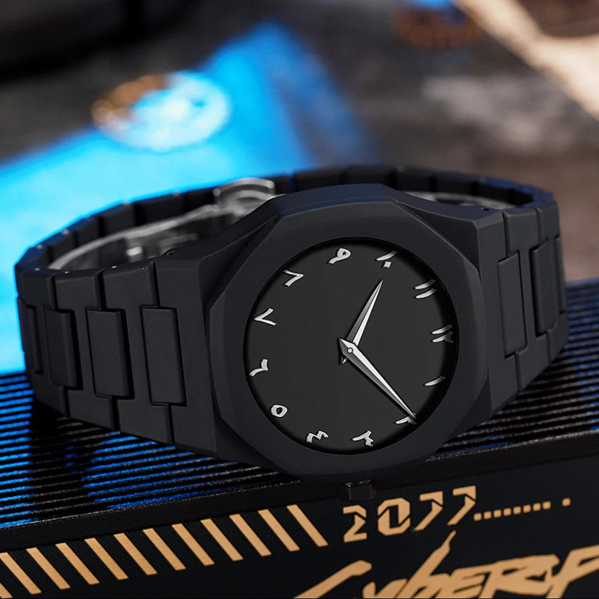 VA VA VOOM Brand Men Creative Watch Fashion Silicone Black Business Style Arabic Digital Creative Military Quartz Sports Watches