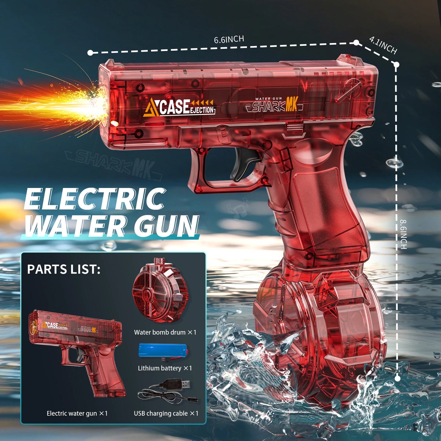Electric Water Gun Toy Portable Automatic  Electric Burst Water Gun Kids Outdoor Water Toys