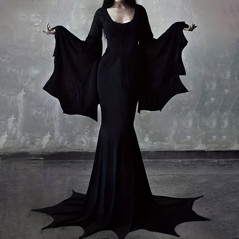 Black Costume Womens Gothic Witch Bat
